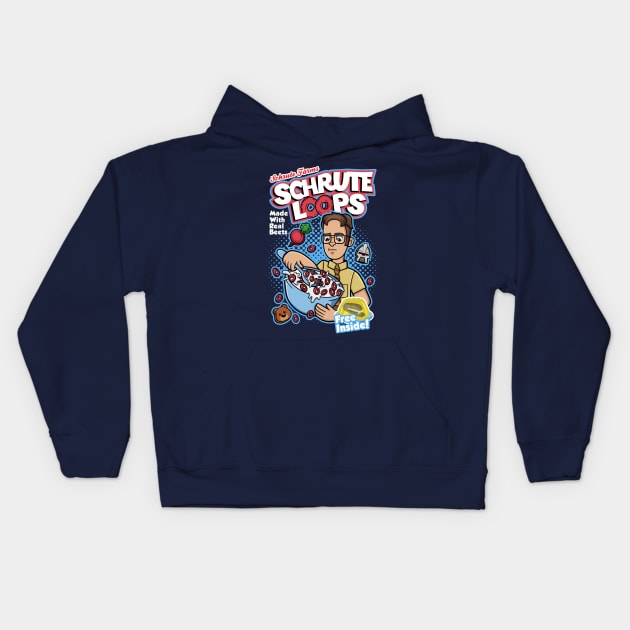 Schrute Loops Dwight Schrute Cereal Kids Hoodie by scribblejuice